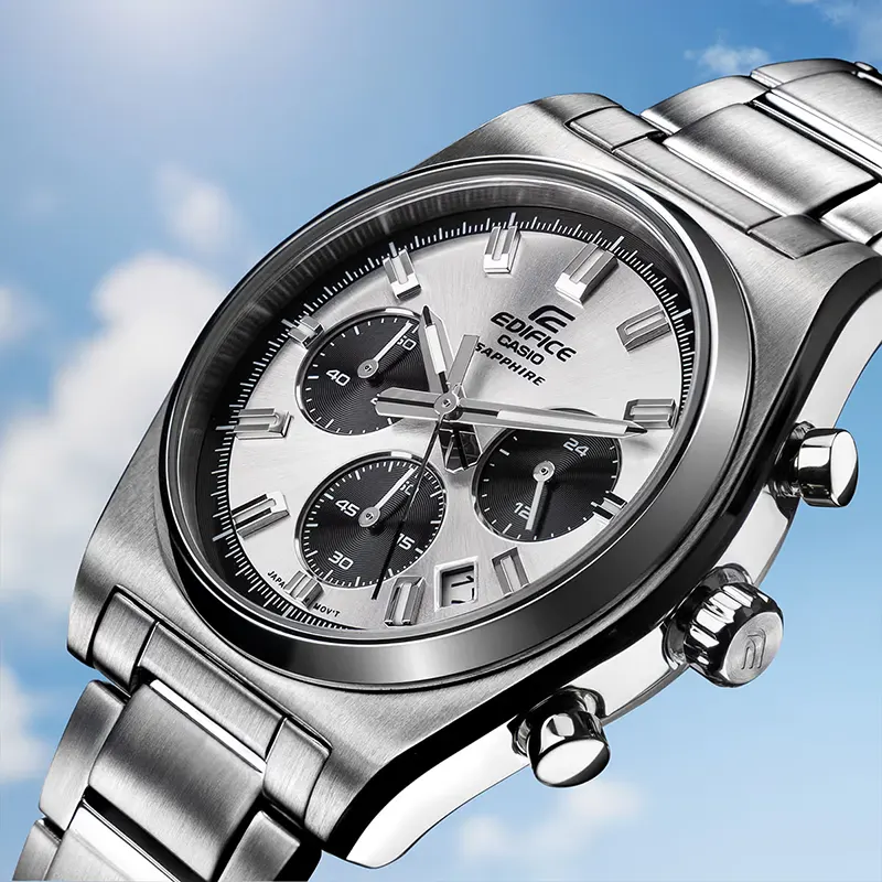 Casio Edifice Chronograph Silver Dial Men's Watch- EFB-730D-7AV